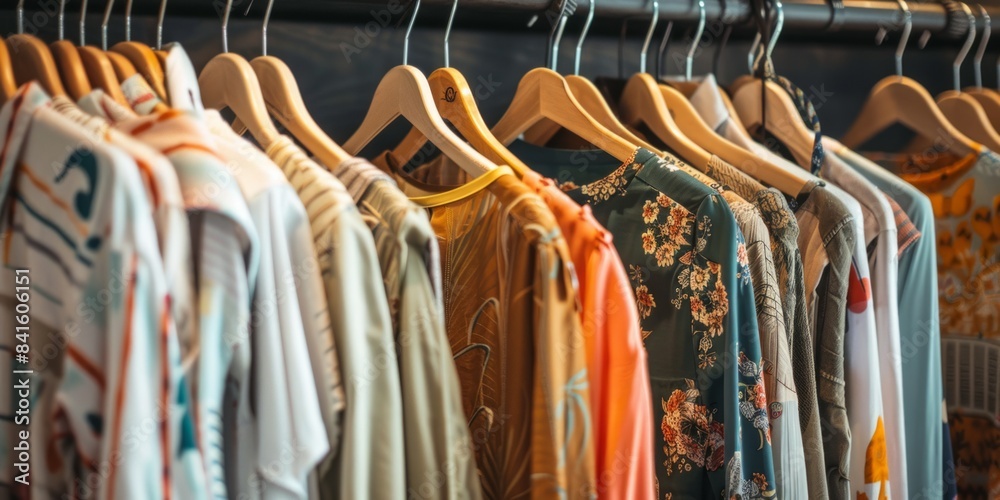 custom made wallpaper toronto digitalA variety of shirts hang on a rack, offering fashion inspiration