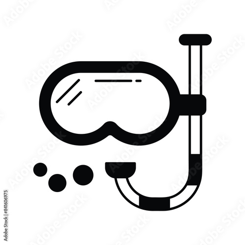 snorkel icon with white background vector stock illustration