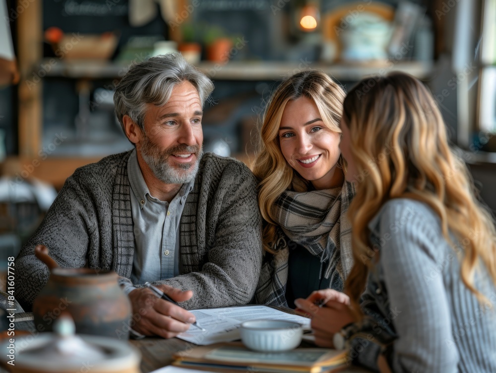 Personal Finance Advisor Assisting Mature Couple in Retirement Planning Session Personal Finance Advisor Assisting Mature Couple in Retirement Planning Session