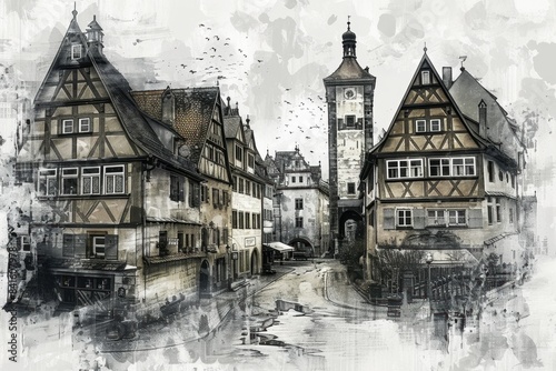 Contemporary Art Collage with Rothenburg ob der Tauber

 photo