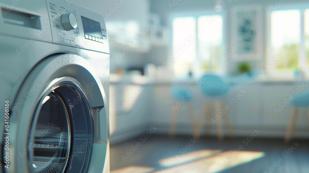 Washing machine in the house. Washing concept
