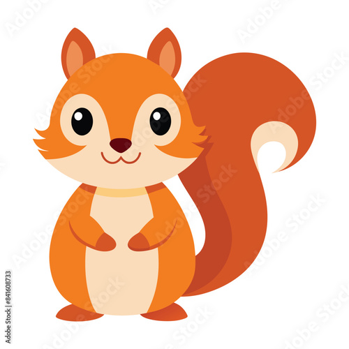 Vector illustration of cartoon squirrel isolated on white background.