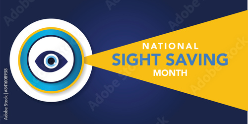 August is sight saving month observed every year in August. background, banner, card, poster, template. The celebration aims to emphasize the importance of protecting and taking good care of the eyes.