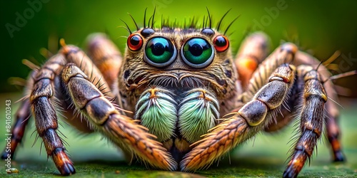 Beeindruckende Spinne mit mehreren Augen - Makro Close-up