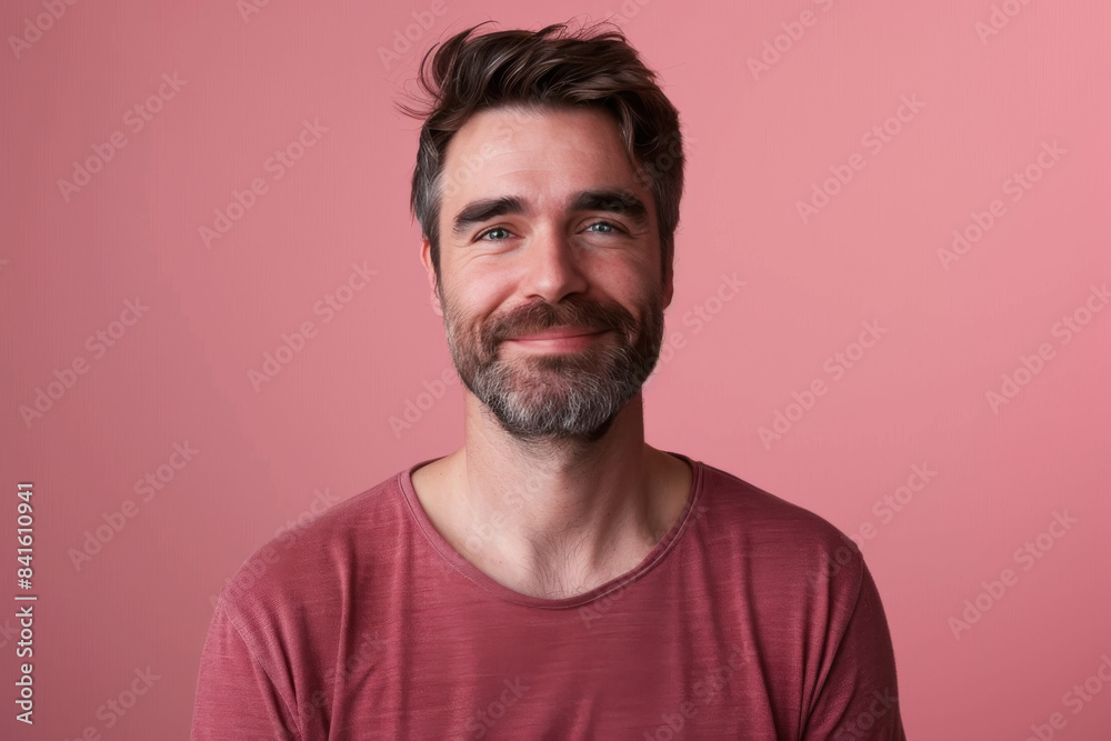 Obraz premium A close up portrait of a young man with a subtle smile