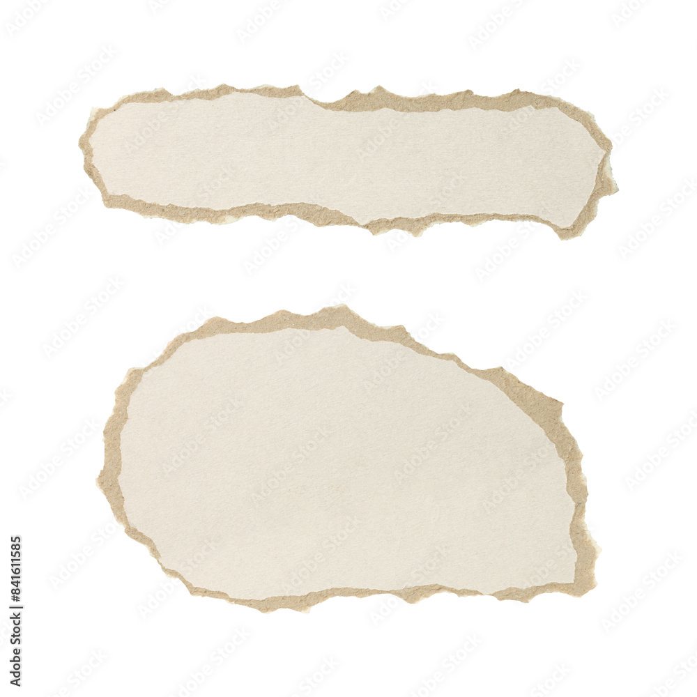 White torn paper edge sheets isolated on transparent background White torn paper edge sheets isolated on transparent background