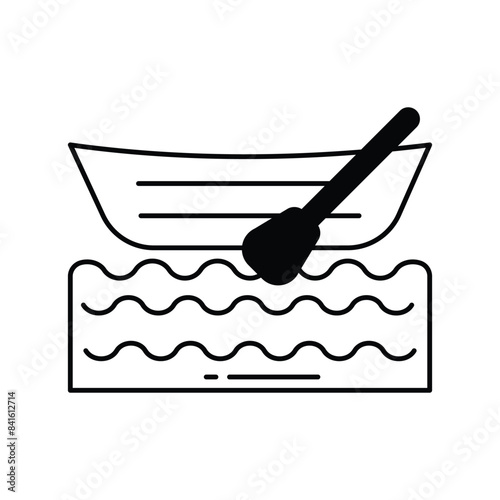 canoe icon with white background vector stock illustration