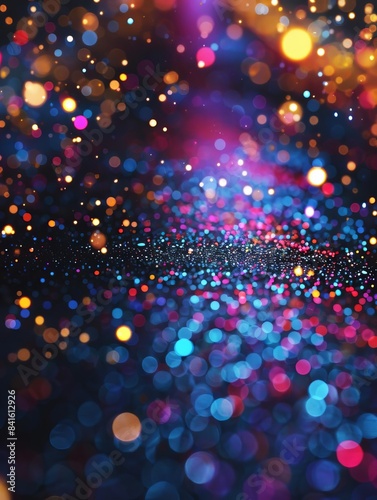 Vibrant abstract background with colorful bokeh lights creating a festive and joyful atmosphere. Ideal for celebrations and events.