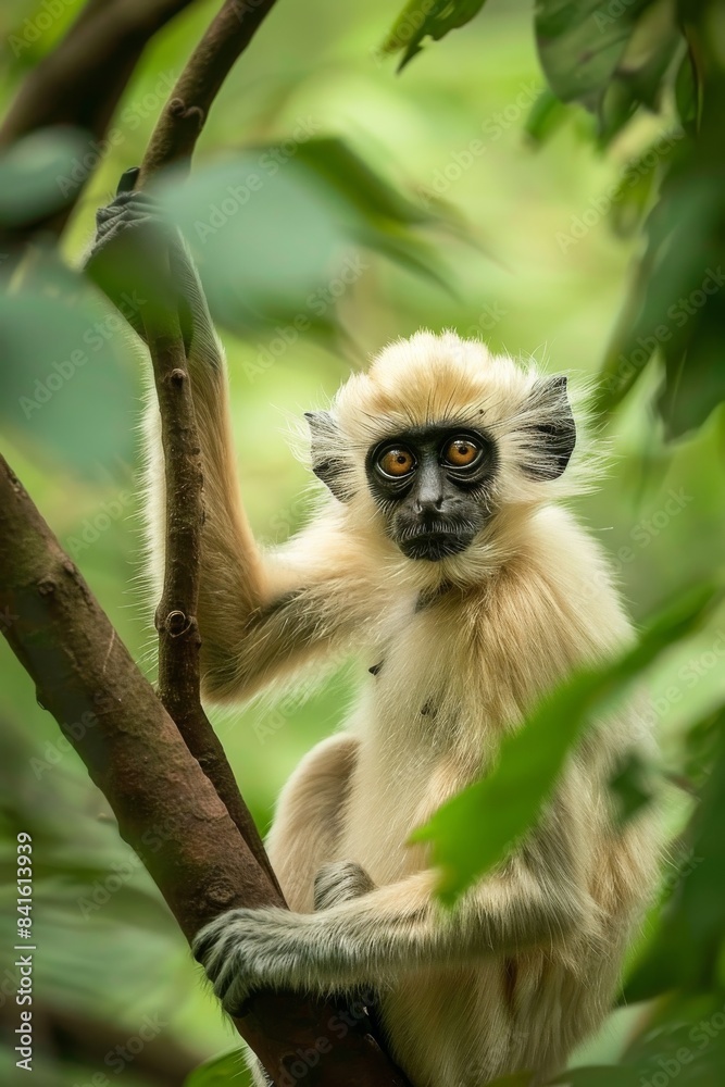 Obraz premium Wilderness Encounter: Langur Monkey Motion