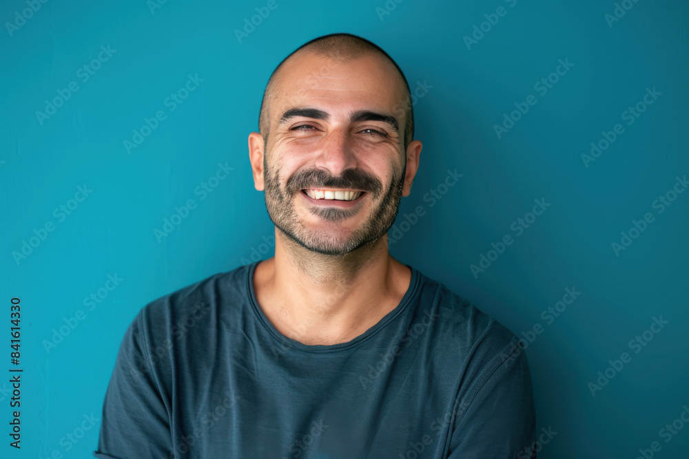 Fototapeta premium A close up portrait of a young man with a subtle smile