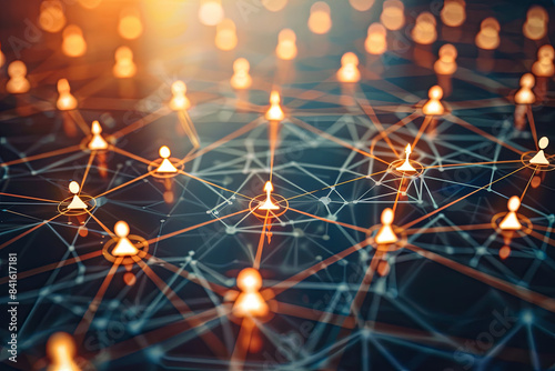 Integrated business network structure, analysis and data exchange concept photo