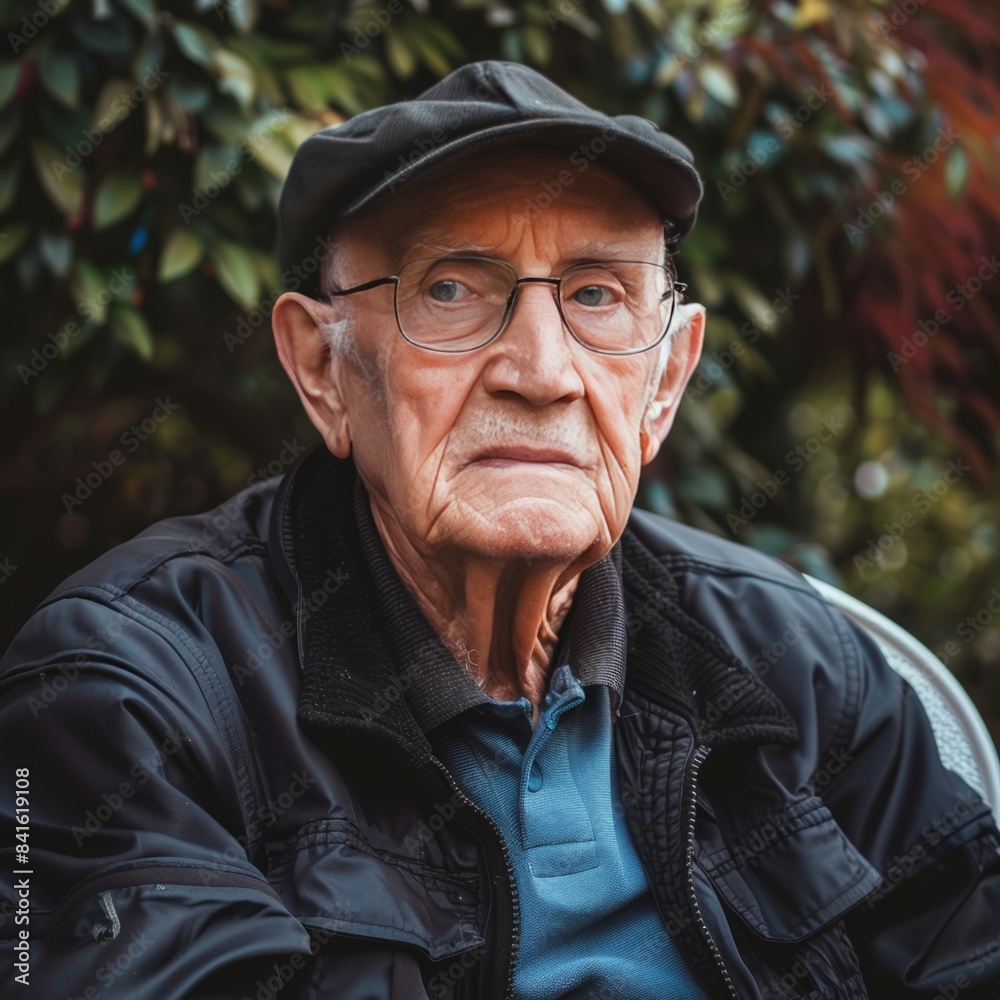 Old Man Wearing Glasses and Hat Old Man Wearing Glasses and Hat