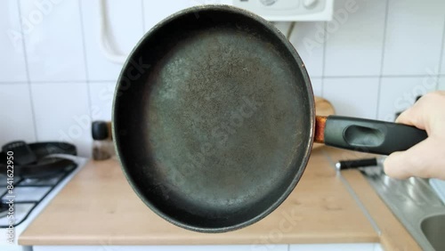 the frying pan on which the top non-stick layer of Teflon was damaged