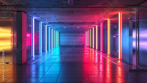 Moderne Einfachheit: Neonbeleuchtete Museumsarchitektur