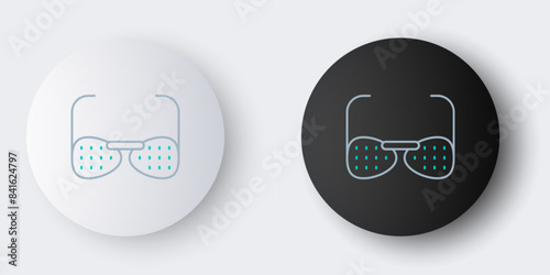 Line Glasses for the blind and visually impaired icon isolated on grey background. Colorful outline concept. Vector