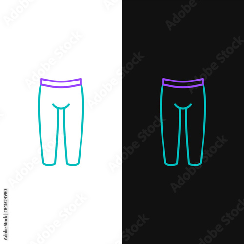 Line Leggings icon isolated on white and black background. Colorful outline concept. Vector