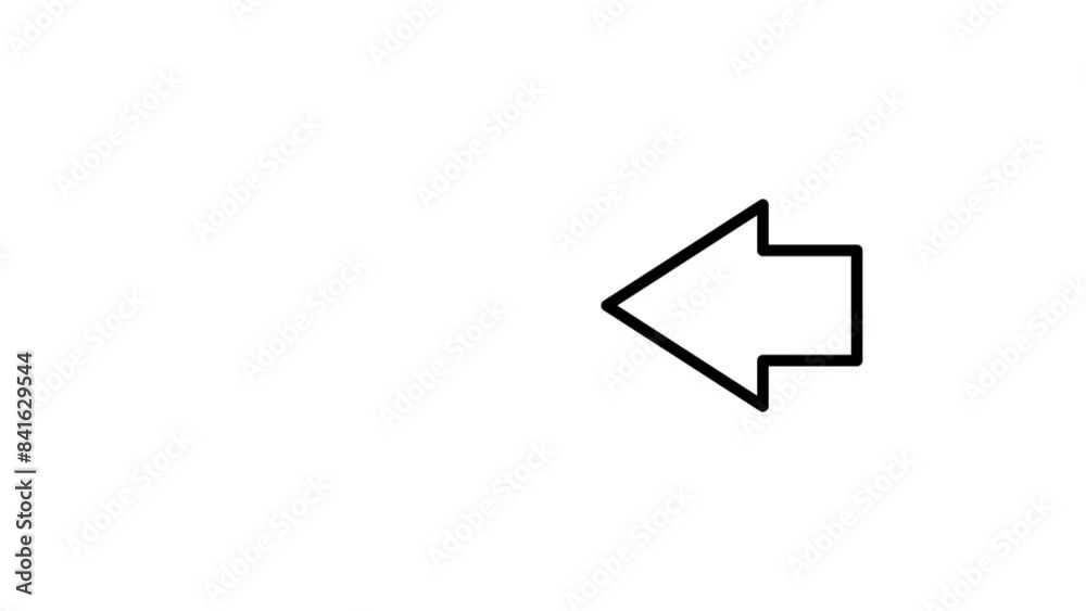 Motion Graphics left arrow icon animation on white background. Motion Graphics left arrow icon animation on white background.