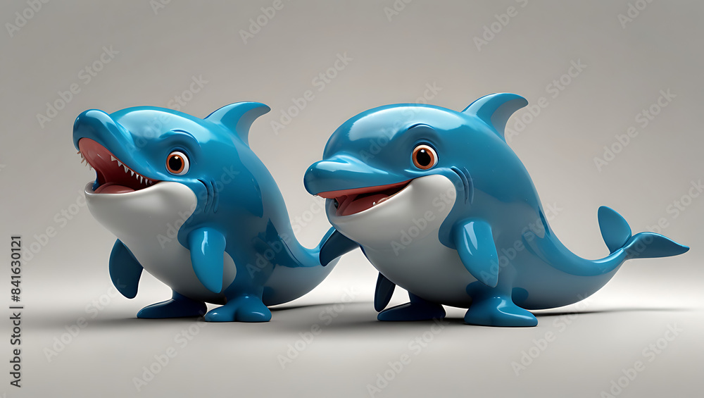 A cute cartoon 3d dolphin characters isolated on a plain white background with copy space, isolated on a background
A cute cartoon 3d dolphin characters isolated on a plain white background with copy space, isolated on a background
