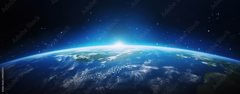 Obraz premium A panoramic view of the Earth from space 