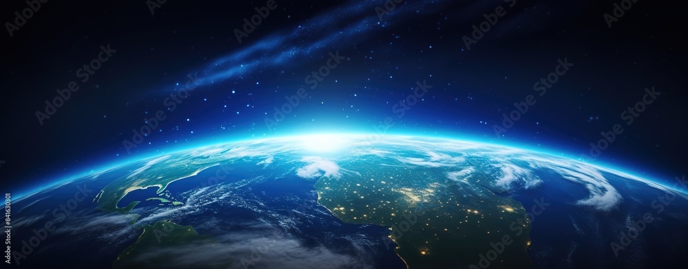 Obraz premium A panoramic view of the Earth from space 