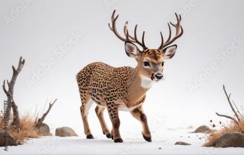 deer isolated white background