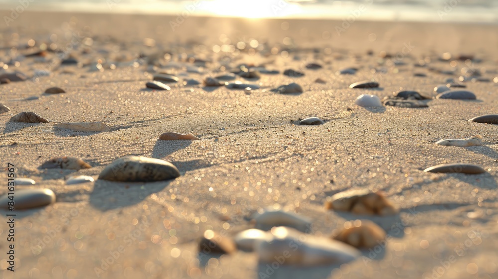 Sand beach with sparse stones Sand beach with sparse stones