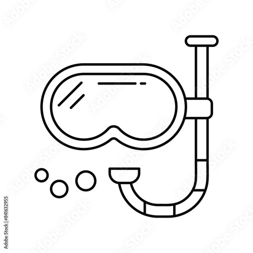 snorkel icon with white background vector stock illustration