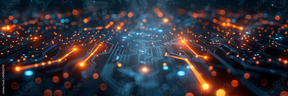 Futuristic Electronic Circuit Board. High-Tech Digital Background. Modern Technology And Innovation Futuristic Electronic Circuit Board. High-Tech Digital Background. Modern Technology And Innovation