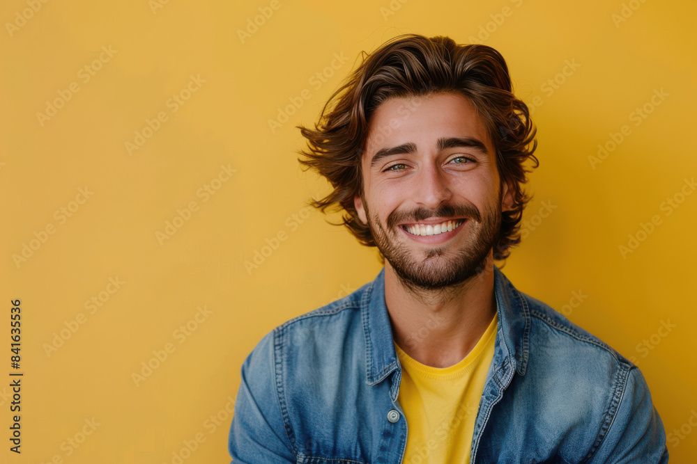 Fototapeta premium A close up portrait of a young man with a subtle smile