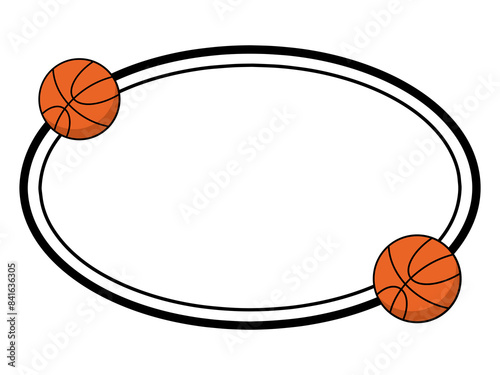 Basketball Frame Line Art Illustration