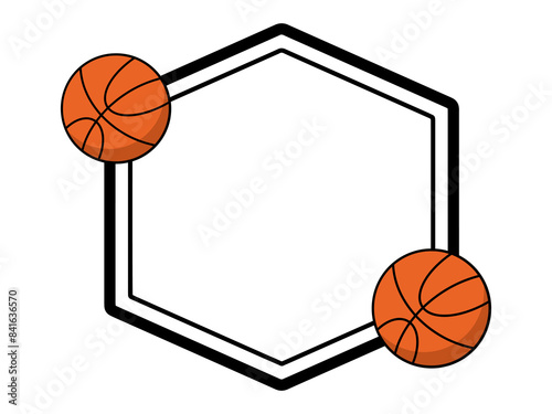 Basketball Frame Line Art Illustration