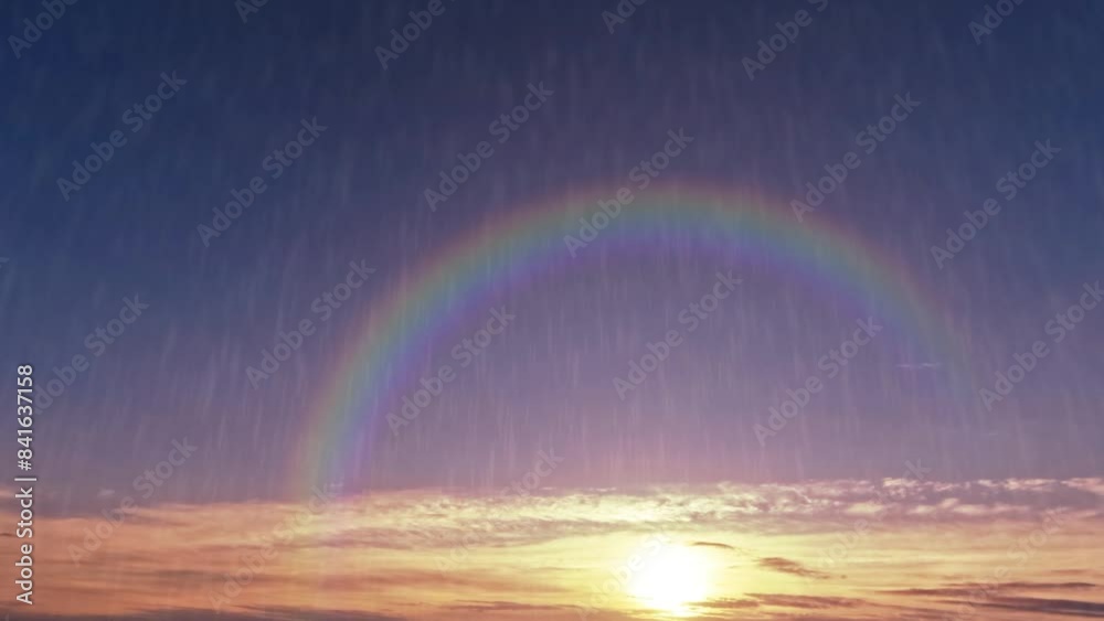 timelapse video of rain with cute rainbow and clouds - loop video timelapse video of rain with cute rainbow and clouds - loop video