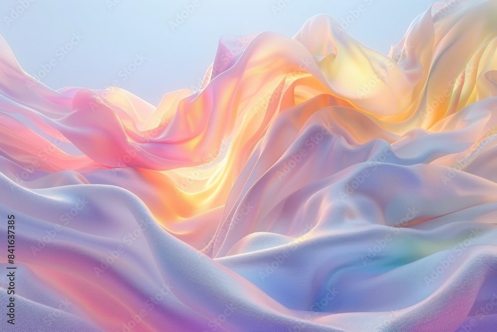 Obraz premium Soft Pastel Fabric Landscape Waves