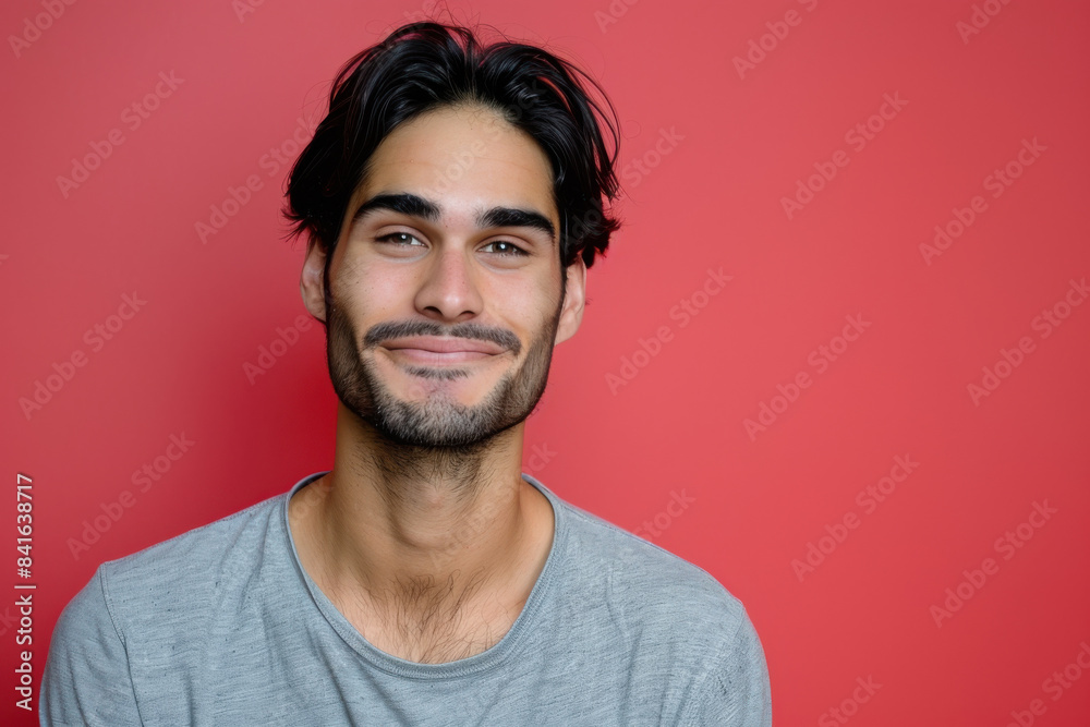 Fototapeta premium A close up portrait of a young man with a subtle smile