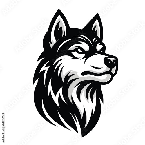 illustration of a bold dog in black and white