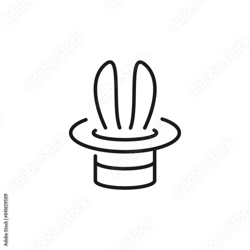 Rabbit in Hat Icon. Vector illustration