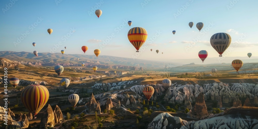 Obraz premium Beautiful view of Cappadocia balloon flight