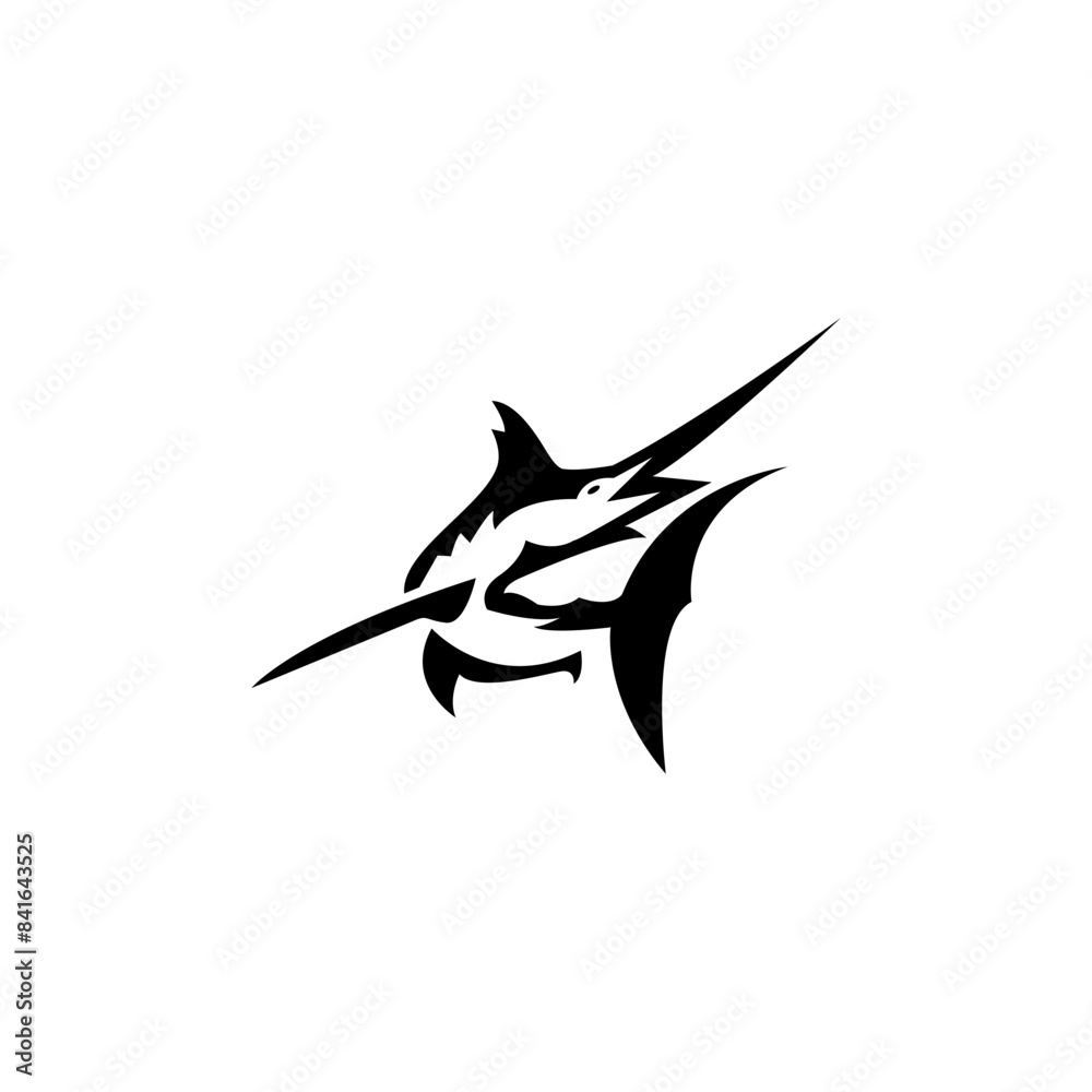 Vector graphic of a marlin fish silhouette. This vector is perfect for company logos, banners, templates, backgrounds, covers, wallpapers and business Vector graphic of a marlin fish silhouette. This vector is perfect for company logos, banners, templates, backgrounds, covers, wallpapers and business