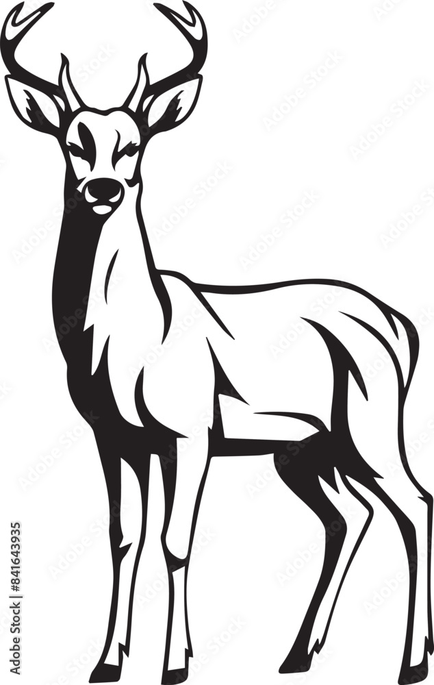 Black silhouette of a deer. Vector illustration Black silhouette of a deer. Vector illustration