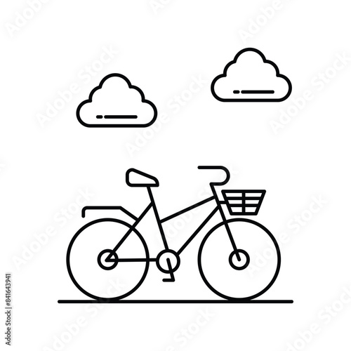 cycling icon with white background vector stock illustration