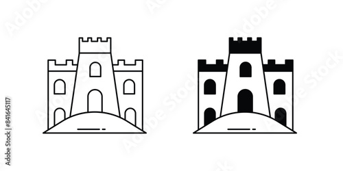 sand castle icon with white background vector stock illustration