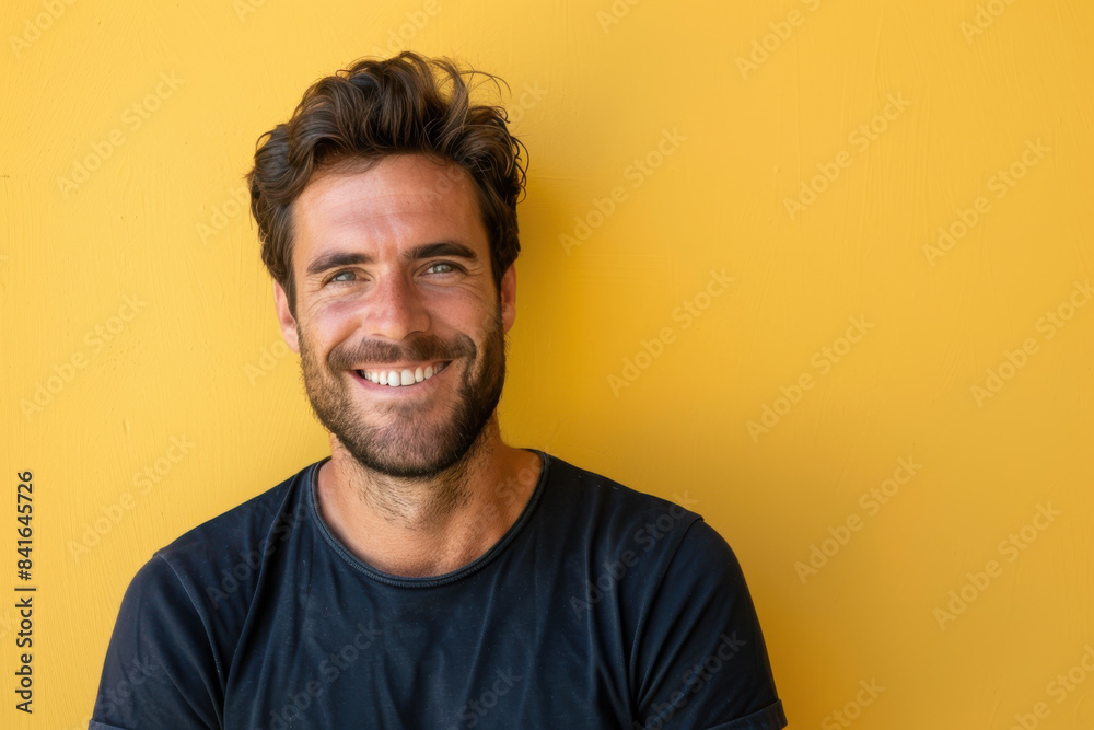 Fototapeta premium A close up portrait of a young man with a subtle smile