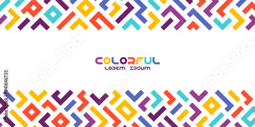 Fun colorful line doodle seamless pattern. Creative minimalist style art background for children or trendy design with basic shapes