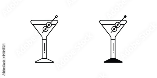 martini icon with white background vector stock illustration