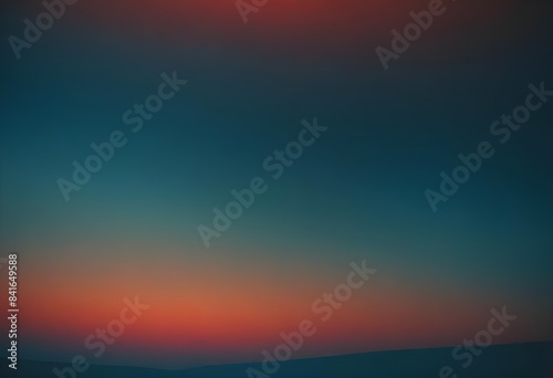 Grainy gradient background blue and orange color abstract wave backdrop, noise, texture effect, banner poster header design © Jane