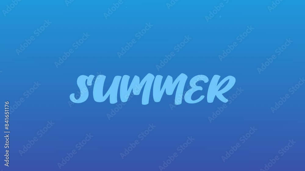 Blue summer typography motion graphic animated video, underwater lettering animation for intro video Blue summer typography motion graphic animated video, underwater lettering animation for intro video
