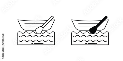 canoe icon with white background vector stock illustration