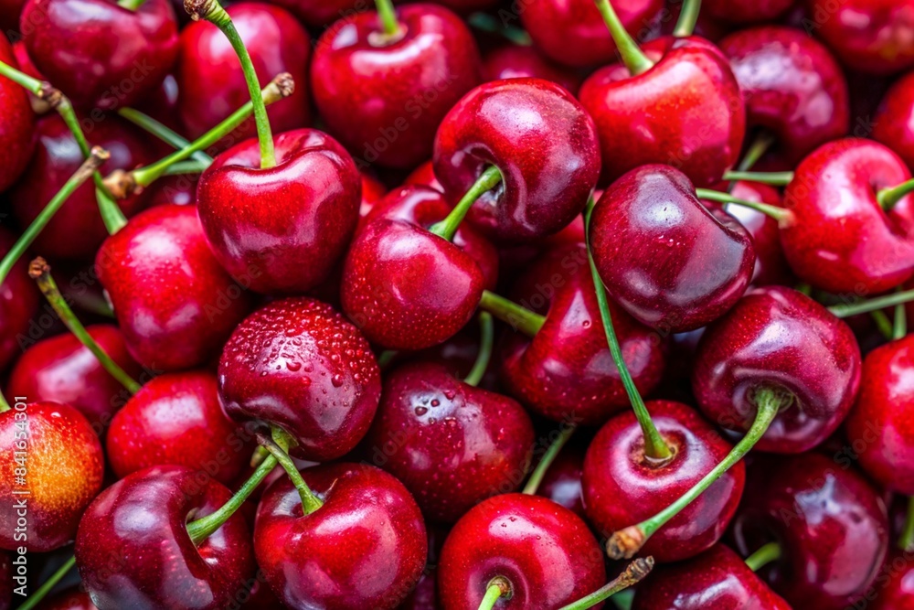 Background filled with the close-up details of ripe maroon cherries Background filled with the close-up details of ripe maroon cherries