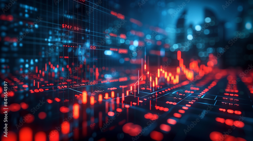 Fototapeta premium Stock market and trading, digital graph