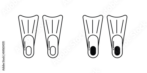 flippers icon with white background vector stock illustration